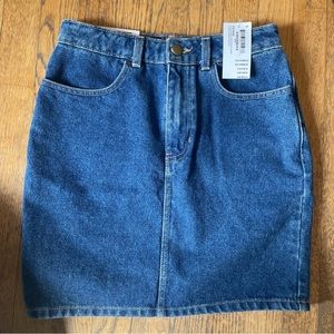NWT American Apparel high waisted denim mini skirt